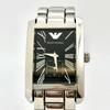 Used [New Battery] EMPORIO ARMANI Men's Watch Rectangular Roman Small Seconds AR-0156