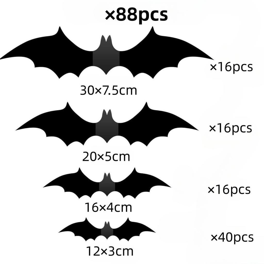 Alloween Decoration PVC Wall Stickers 3D Stereo Stickers 81/96/124/88/140/112/180pc