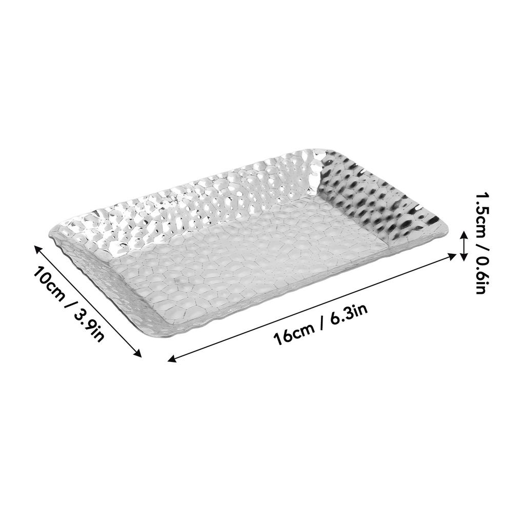 2PCS Stainless Steel Towel Tray Rectangular Serving Tray Decorative Vanity Platter Tray Kitchen Bath