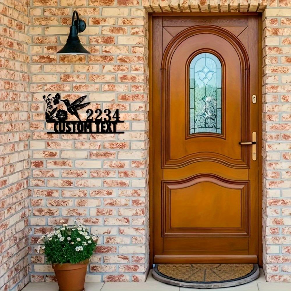 Unique Handcrafted Hummingbird Metal Sign Custom House Number Art Sturdy Indoor Outdoor Reusable Home Gift