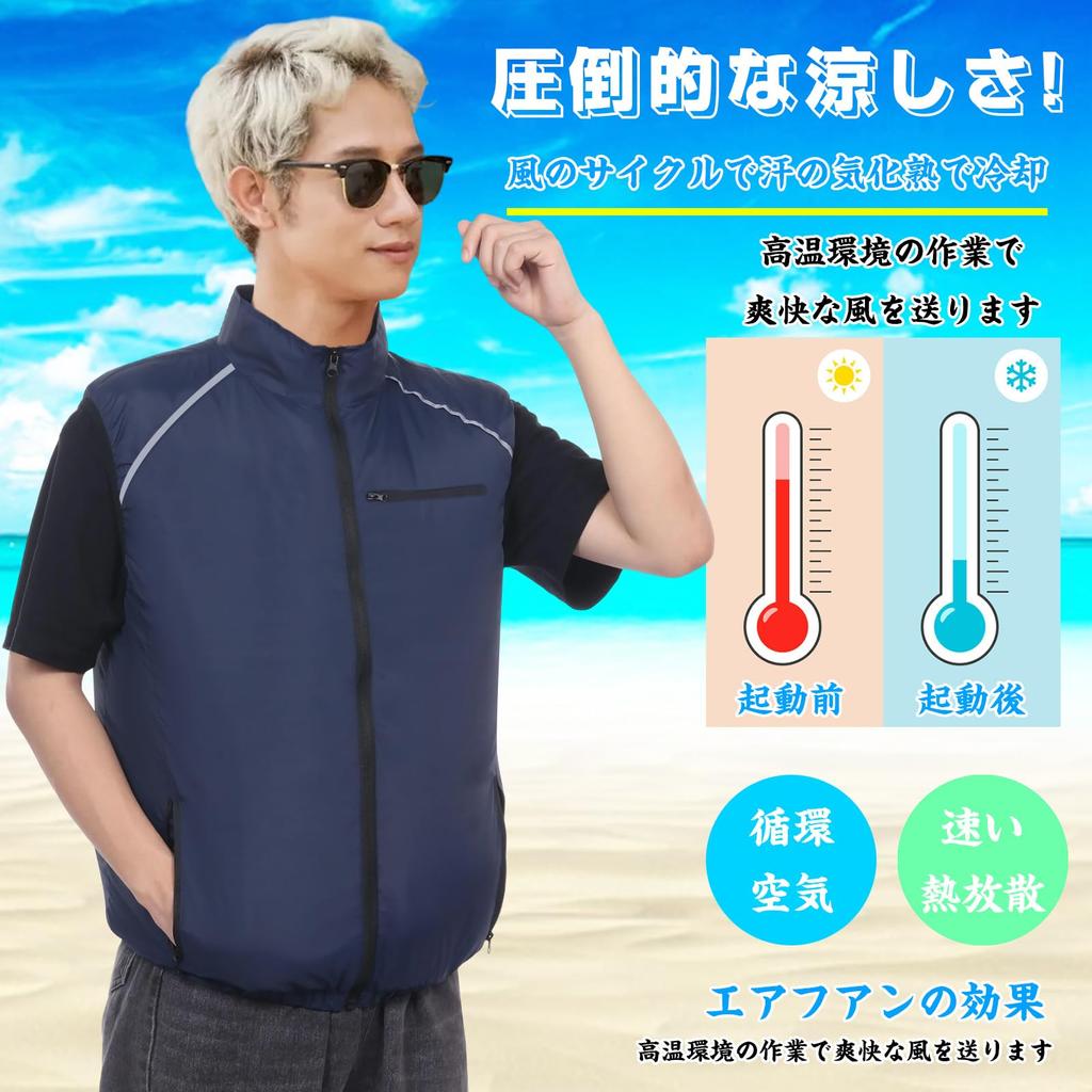 Joyesplay Airflow Latest High Circulating Heatstroke Summer Heat Unisex Air-Conditioned Workwear, Fan-Powered Vest, Lightweight, 3-Level Adjustment,