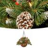 For Holiday Decoration Xmas Garden Decor LED Light Decor Christmas Artificial Flower Basket Garden Ornament Indoor Outdoor Use