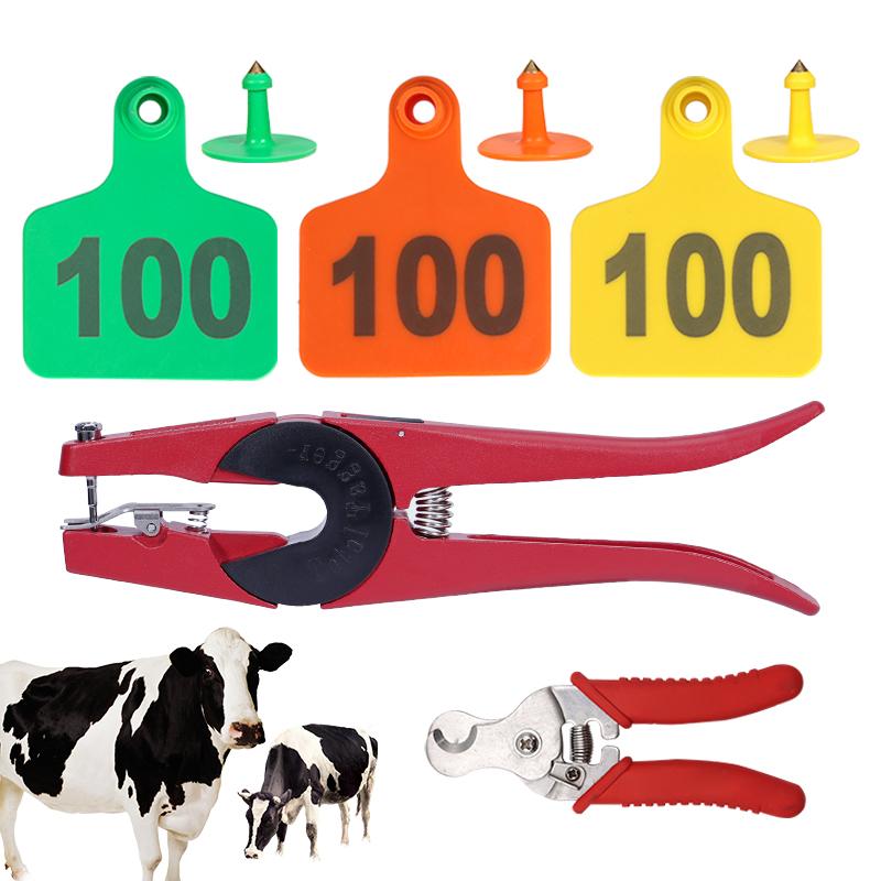 100Pcs Cow Ear Tag/Ear Tag Plier/Unloading Plier Copper Head With Number No.1-100  TPU Ear Tag Label Digital Sign Cow Sheep