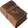 Leather Diary Writing Notebook Unique Handmade Embossed Travel Diary 240 Pages 17.78 X 12.7 Cm Gifting