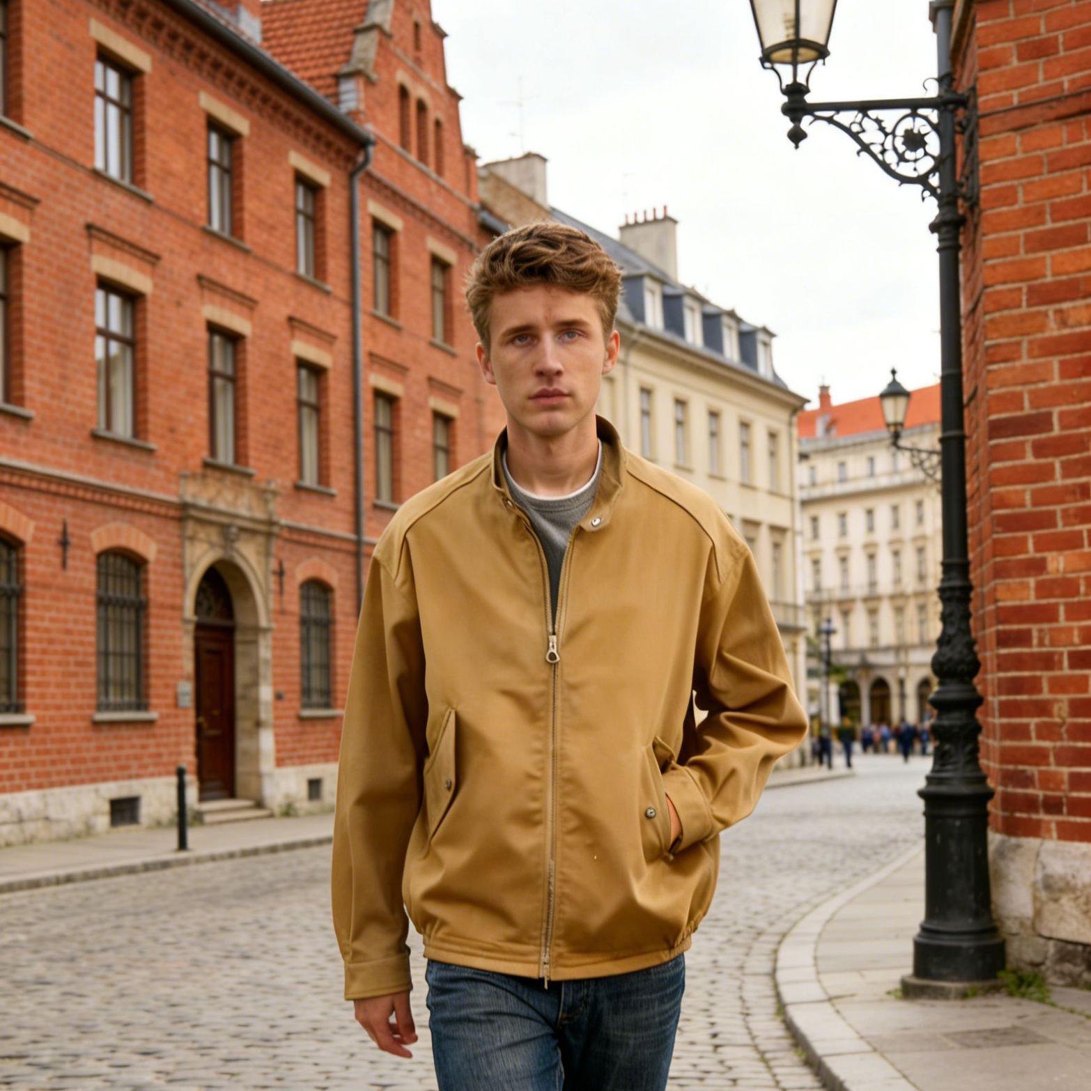

2024 Men s Solid Color Zip Jacket - Spring/Autumn Collection XL