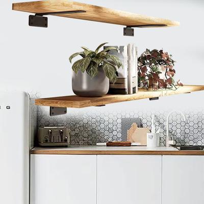 2Pcs Wall-mounted Brackets Strong Load-bearing Rustproof Corrosion Resistant Easy To Install Concealed Shelf