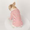 Cotton Striped Pet Sweater Small Medium Dogs Warm V-Neck Pullover French Bulldog Corgi