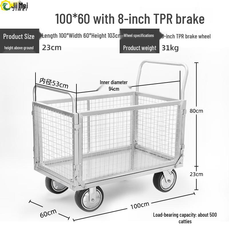Jimei Foldable Warehouse Mesh Hand Truck
