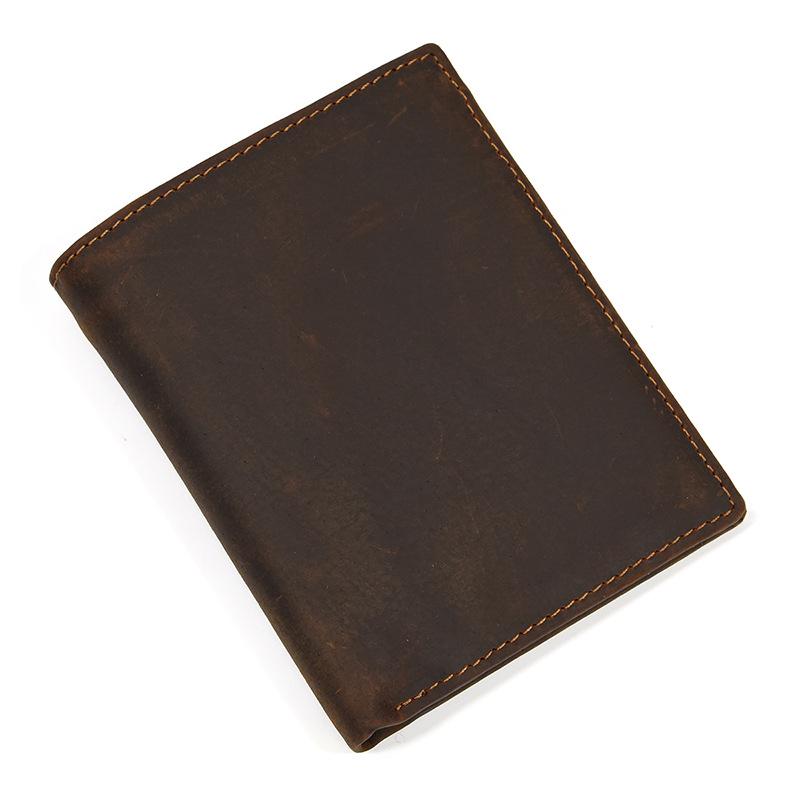 Good Leather Short Wallet Men Male Small Crazy Horse Leather Vintage Purse Slim Wallets Wholesale Bifold Wallets Drop shipping