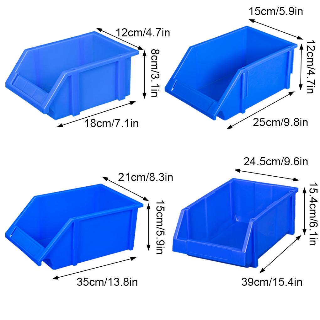 10pieces Durable And Stackable PE Storage Box With Label - Heavy Load-bearing Big Opening Stable Sorting Function