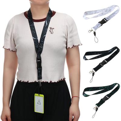 For ID Cards Neck Mobile Phone Straps Hang Tag Hanging Neck Key Chain Lanyard Marble Texture