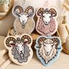Goat Shaped Hand Towel 3D Embroidered Hanging Hand Towel Kitchen Hand Towel Colorful Bathroom Cleaning Cloth For Storage Kitchen