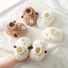Autumn and Winter Thickened Newborn Baby Shoes0-1Year-old Baby Cotton Shoes Anti-drop Soft Sole Learning Walking Shoes Socks Warm Fleece Foot Covers