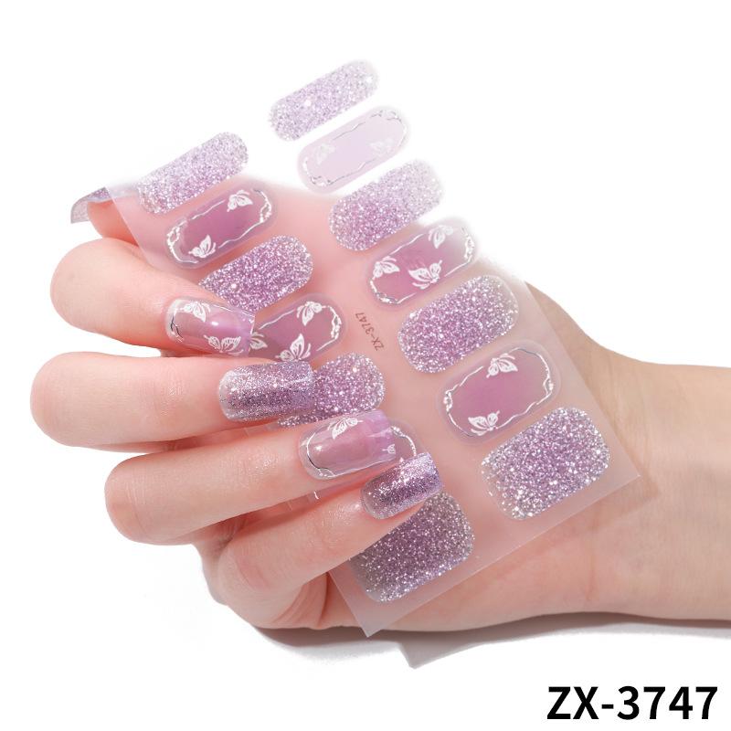 Nail Art Stickers 3D Color Diamond Smudged Nail Polish Film Nail Art Stickers INS Waterproof Nail Stickers