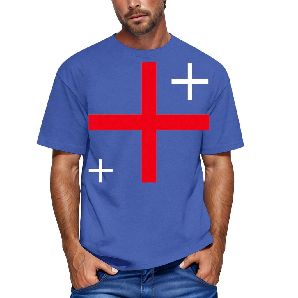 Men's Casual Short Sleeve Crew Neck T Shirt with England Inspired Graphic Print Comfortable Fit Lightweight Fabric Suitable for Everyday Wear