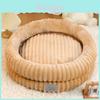 Pet Bed Circular Fabric Winter Warmth With High Sides For Dogs And Cats