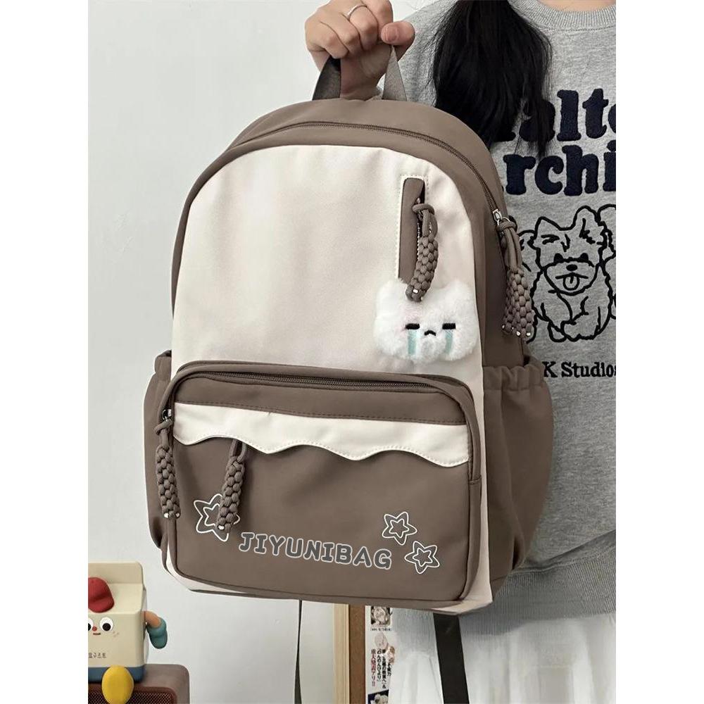 Soft girl ins backpack student simple versatile college junior high school student backpack female