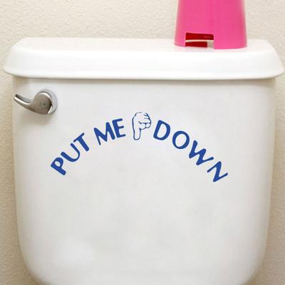 2Pcs Put Me Down Toilet Sticker Removable Self-adhesive Waterproof PVC