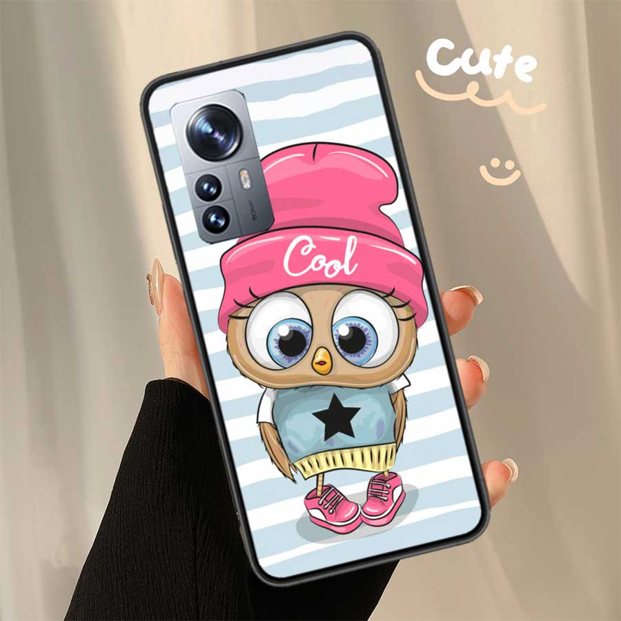 Cute Owl Hearts Lover Christmas Phone Case For Xiaomi Poco X6 X5 X4 X3 GT NFC M4 M5 Pro 5G M3 Mi Note 10 Lite F5 F4 F3 F2 F1 Cap
