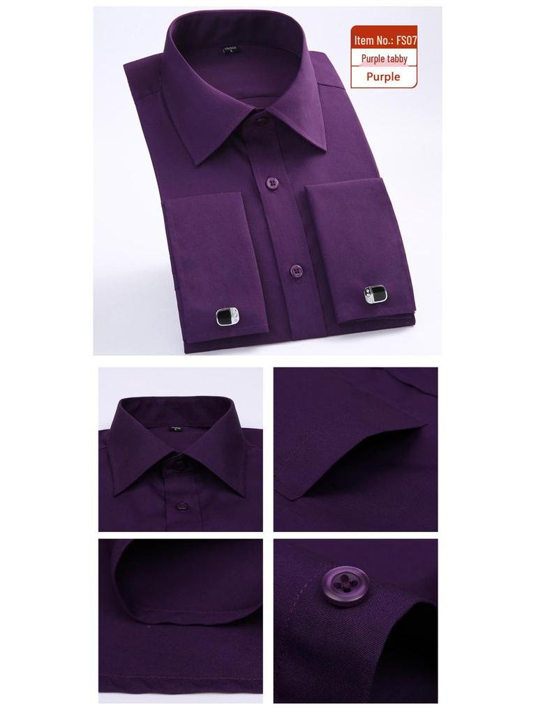 2018 Neuankömmling Herren Übergröße Langarm Businesshemd mit Umschlagmanschette und kundenspezifisch gesticktem Logo