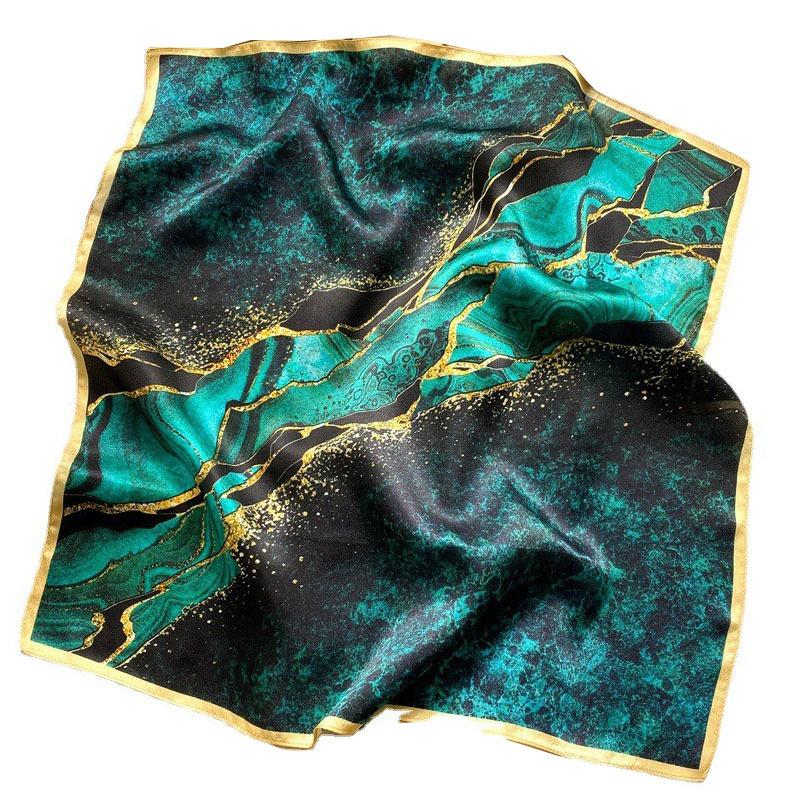 Fashion 100% Real Silk Scarf 53cm Square Bandelet Women's Silk Temperament Small Scarf Neck Decorative Wrap Printed Scarves