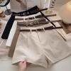 Women's Casual Shorts, Autumn Korean Style Vintage Minimalist High Waist A-Line Wide Leg Shorts for Outdoor Wear