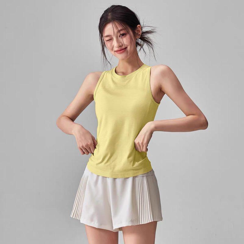 

Sports Yoga Vest Women s Summer Thin Quick-Drying Stretch Workout Clothes Running Training Outwear Sleeveless Sports Tops Yellow Vest M (47.50 kg-54.50 kg
