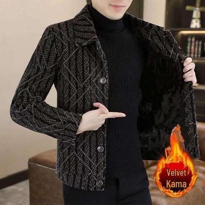 Herren Plus Size Samt Lässige Lockere Jacke - Herbst/Winter Kollektion