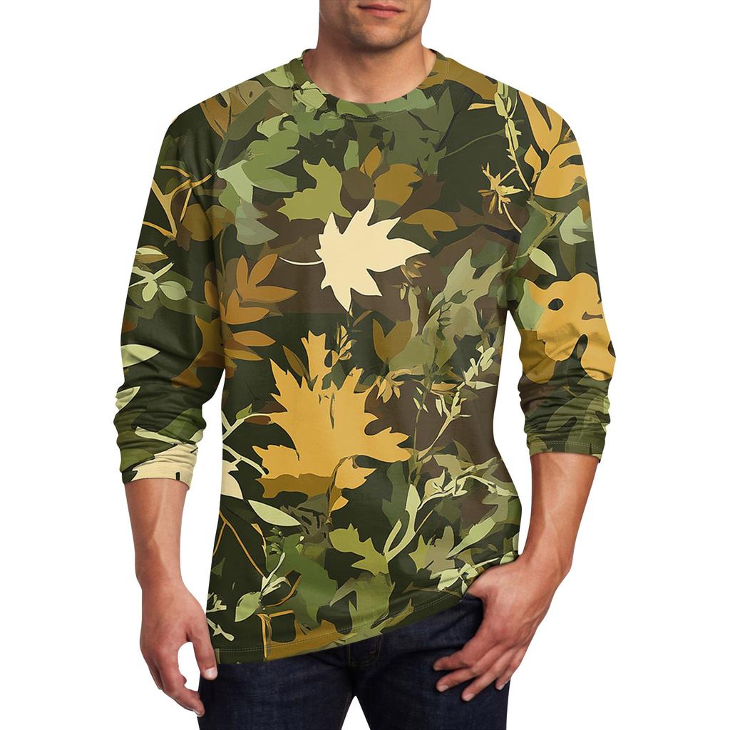 Men's T Shirt O-Neck Clothing Apparel Outdoor Long Sleeve Print Fashion Designer Vintage