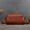 Johnature Vintage Hakiki Deri Yaz Yastık Çanta El Yapımı Çok Yönlü Düz Renk Kadın Omuz ve Crossbody Çanta