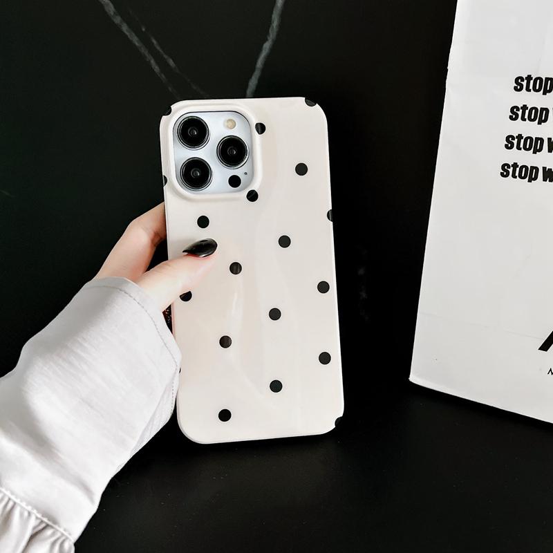 Cute Polka Dots Print Phone Case for Iphone 16 15 16pro 11 15Pro 14 14pro 13 Pro Max 12 Protective Silicone Back Cover