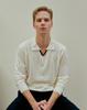 DEVERRMAN V-Neck Contrast Polo Knit (White)