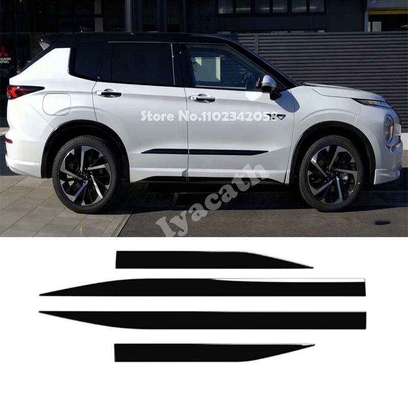 For Mitsubishi Outlander -2026 ABS Black Side Door Body Molding Line Cover Trim Side Anti-scratch Protector Strips Trim