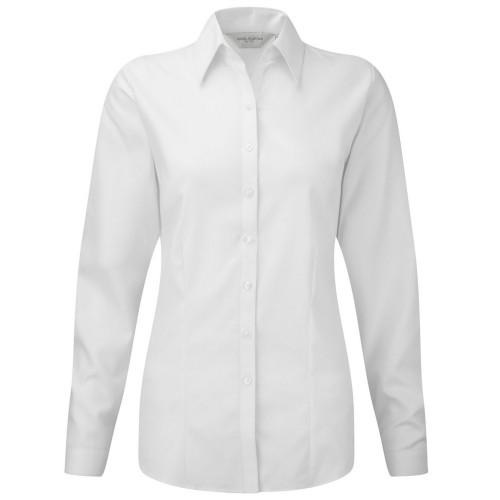 Russell Collection Womens/Ladies Herringbone Tailored Long-Sleeved Shirt