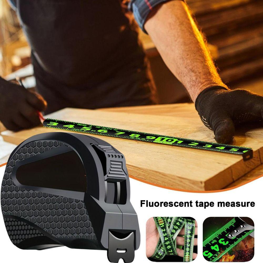 Wear-Resistant Fluorescent Tape Measure Fluorescent Green Marking Tape  Measuring Distance Tool