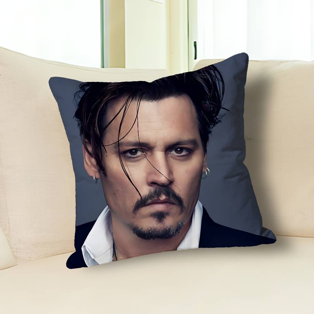 Actor J-Johnny D-Depp Pillow Cases for Bedroom Living Room Sofa Home Decor Polyester Cushion Cover with Zipper