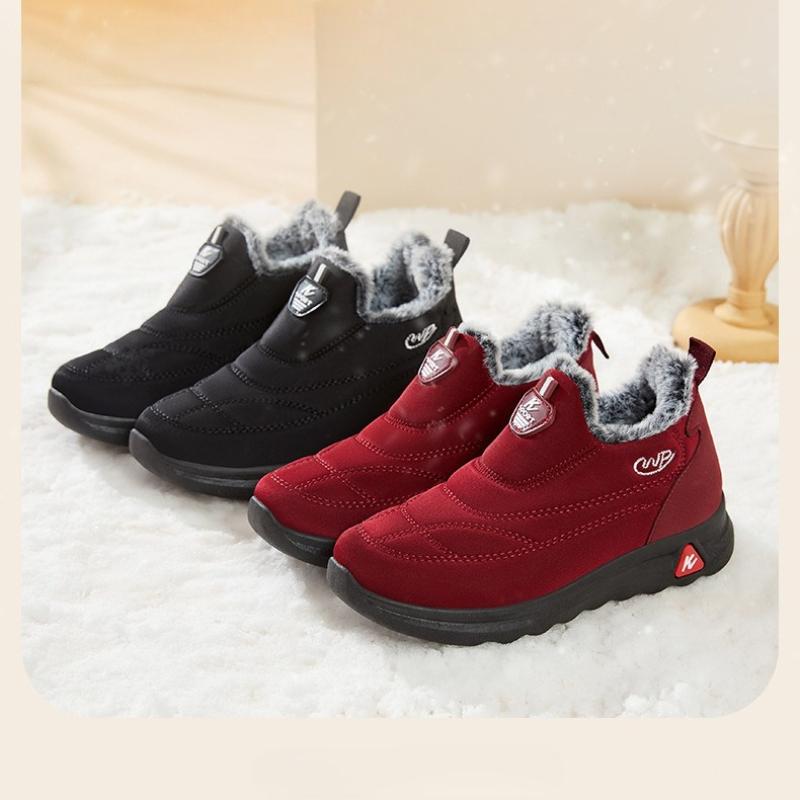 Men's and Women's Plus Size Winter Warm Fur-Lined Snow Boots with Fleece Lining, Ankle Boots, Slip-Resistant Hiking Boots, Cotton Boots
