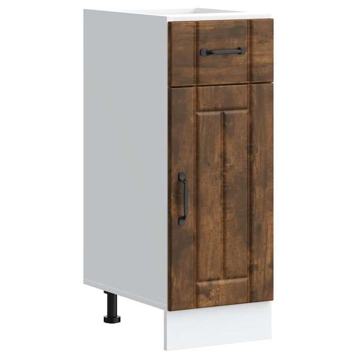 VidaXL Armoire de cuisine Lucca chêne fumé bois ingénierie, meuble d'évier, meuble de cuisine avec tiroir, meuble de cuisine 853702