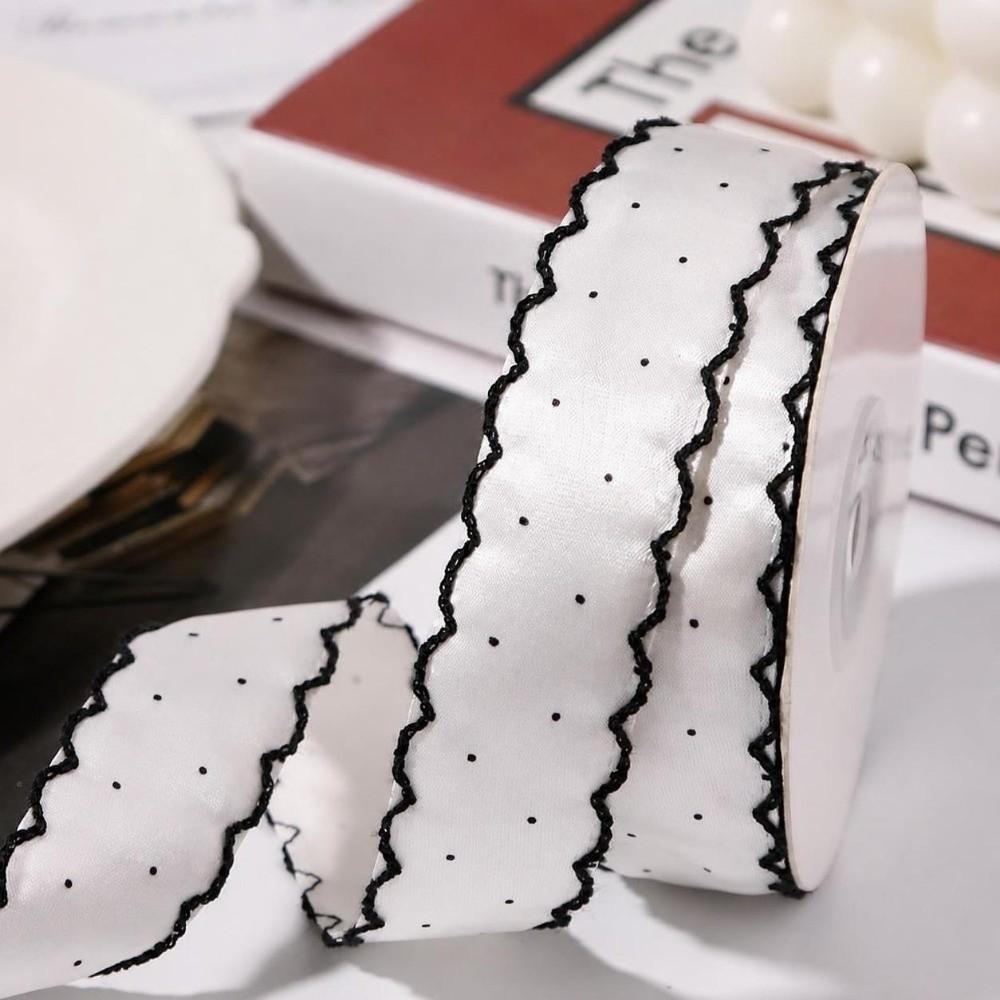 DIY Bow Satin Fabric Ribbons Gift Box Bouquet Tape Ribbons Hair Accessories Dot Lace Ribbon Gift