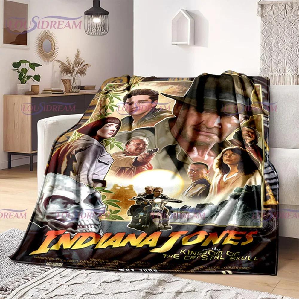 Indiana Jones and The Dial of Destiny Flannel Blanket Bedding Bedspread Sofa Warm Blanket Home Decor Children Adult Fans Gift