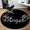 1pc Angel Rhinestone Chair Carpet for Office, Non slip, Soft and Durable Office Rug for Interior Decoration