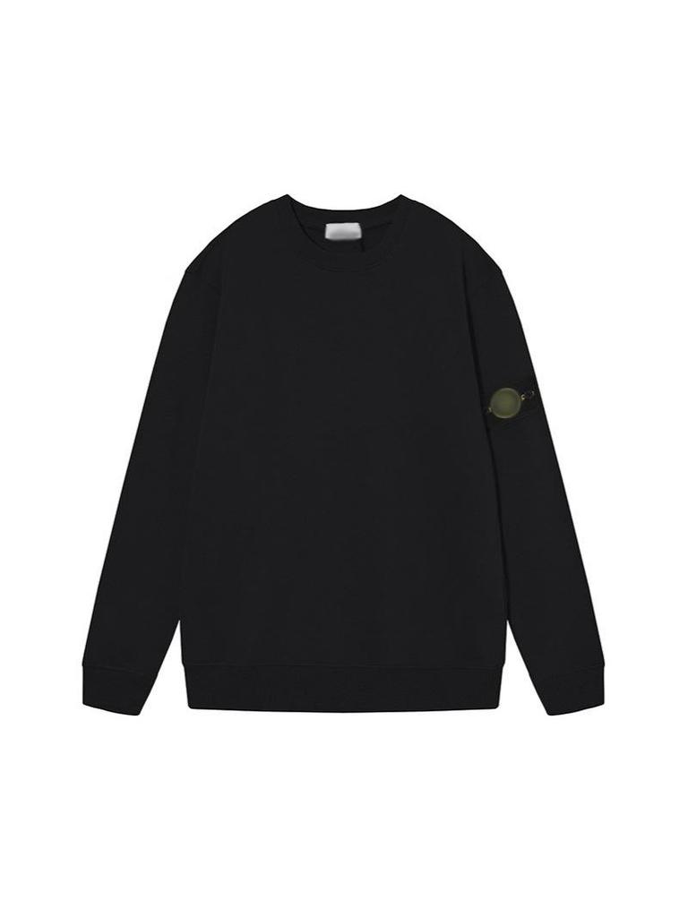 Unisex Klassisk Enfärgad Logga Huvtröja - Höst/Vinter Rund Hals Lång Ärm
