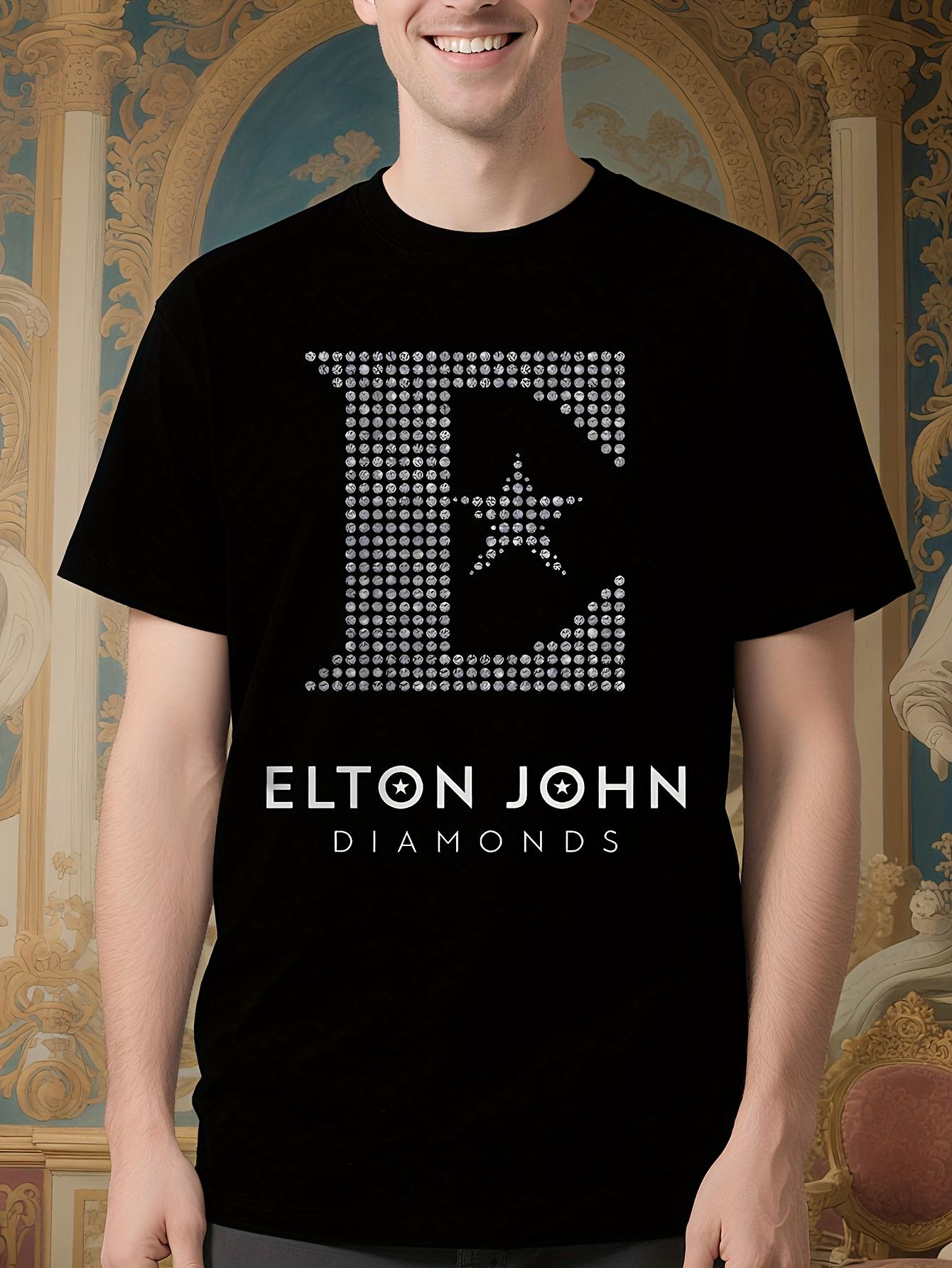 Elton John Official Licensed Diamonds Graphic Tshirt - 10... S
