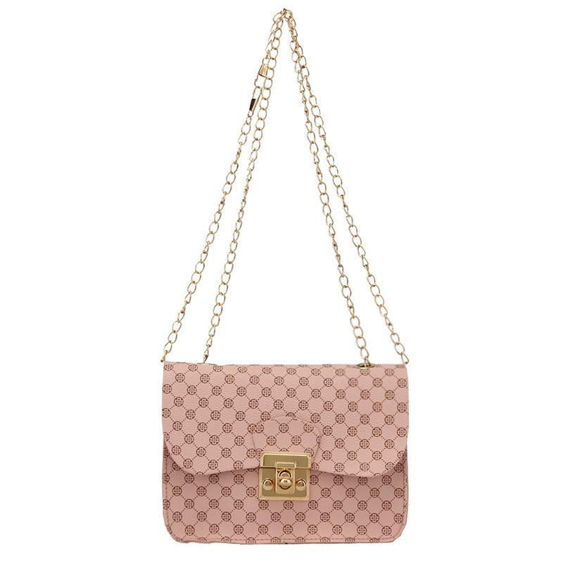 Women's Bag Summer Printing Plaid Corrugated Lock Chain Small Square Bag Single Shoulder Oblique Span Mobile Phone Bag