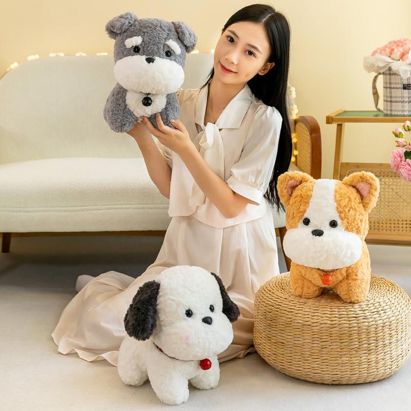 New Cute Little Bell Dog Doll Super Cute Simulation Dog Plush Toy Heart-warming Companion Gift