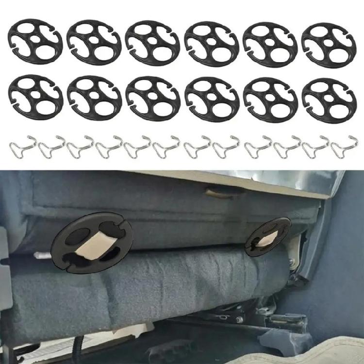 24pcs Seat Cover Fasteners Chuck and Hook Locking Clip Automotive Accessories Plum Plate Metal Hooks Easy Installation