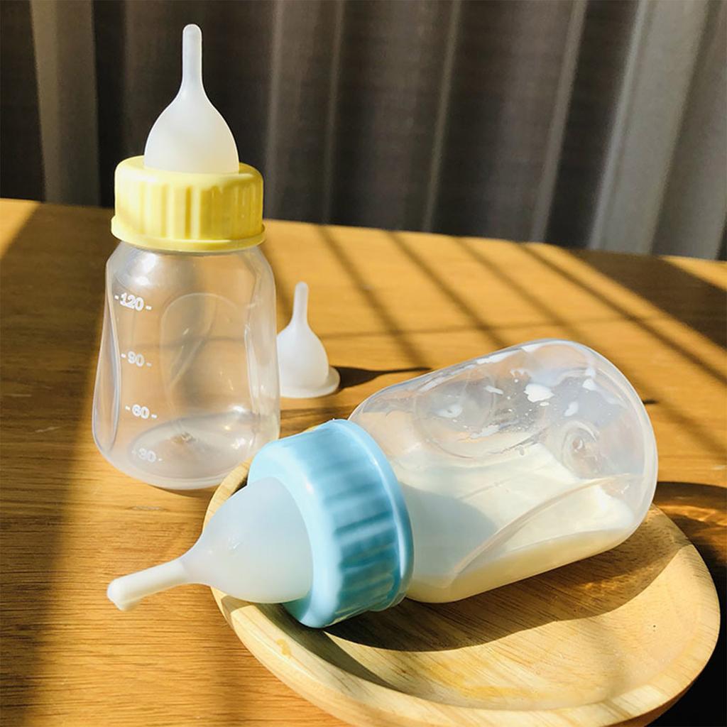 Pet Feeding Bottle Nipple Brush Set Feeding Tools Nursing Kit 4 Oz Milk Water Dispenser for Cats Kittens Small Dogs