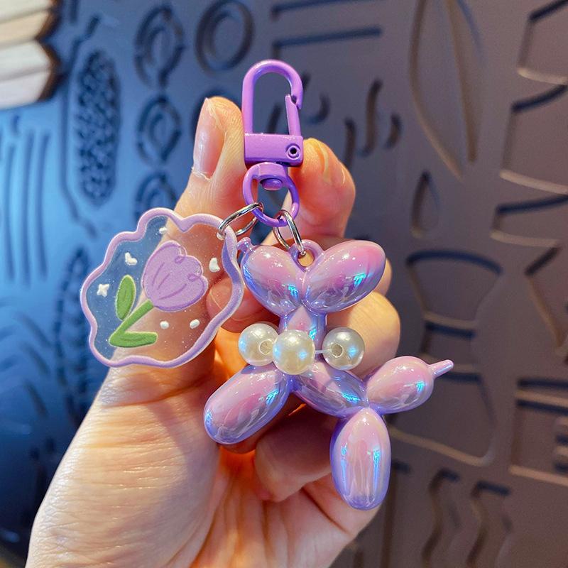 New Balloon Dog Keychain Models for Girls Sweet Style Balloon Dog Phone Chain Key Buckle Accessories Bag Pendant Toys New