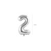 Silver Birthday Number Balloon, 2-Year-Old Birthday Number Balloon, 32-inch (approx. 80cm), Aluminum Balloon, Perfect for Weddings, Anniversaries, and