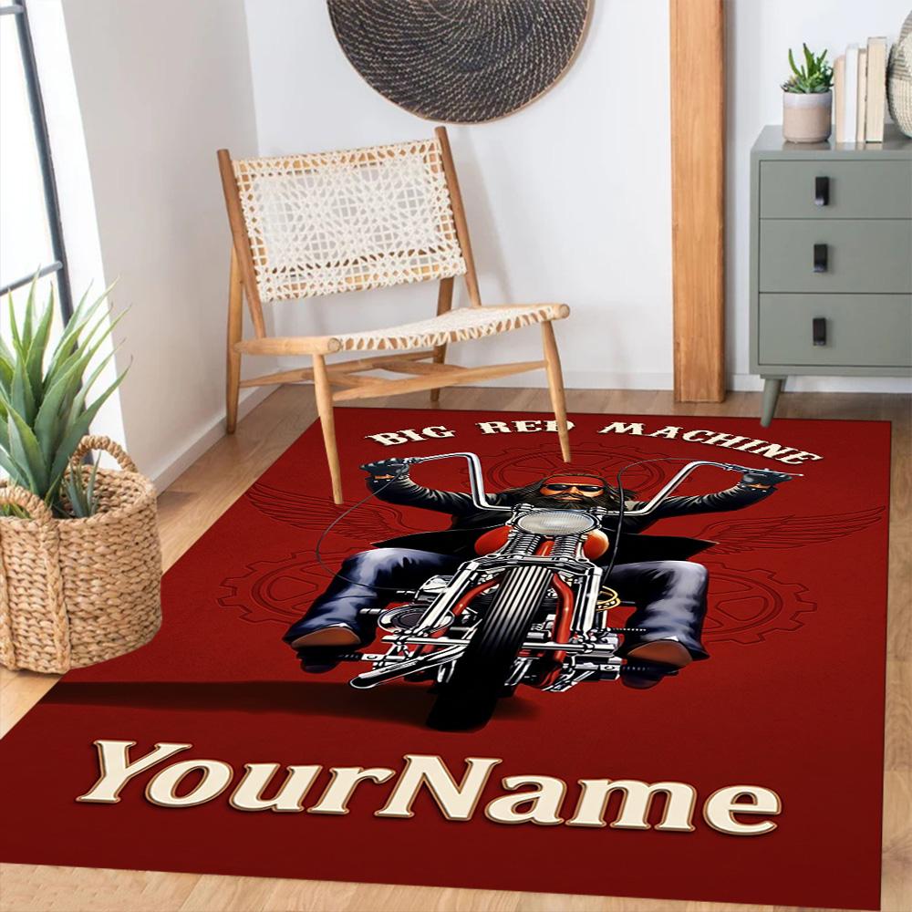 Harley-davidson Motorcycles Customized Name Floor Rug Office Rug Design for Dining Room Bedrooms Playrooms Decorate room Anti-slip Rug